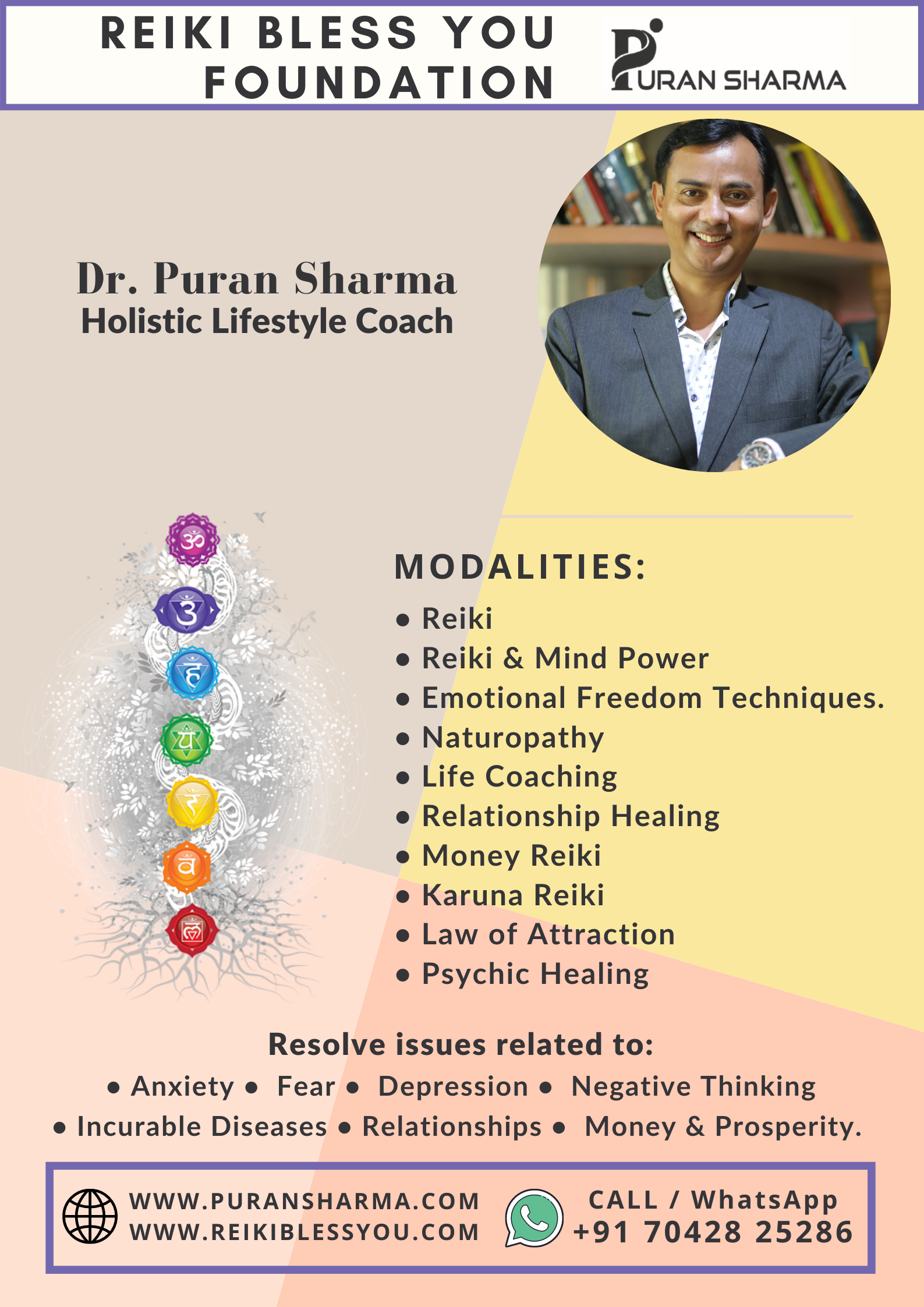 Dr. Puran Sharma - Reiki Bless You Foundation - Delhi