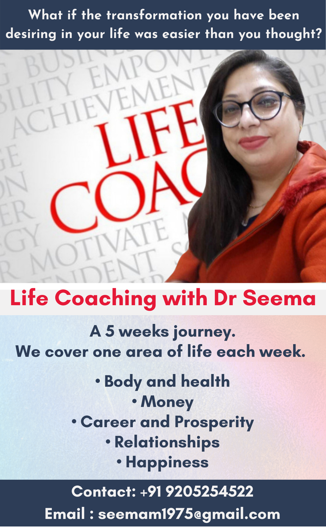 Life Coaching  by Dr. Seema Madan - Mangalore