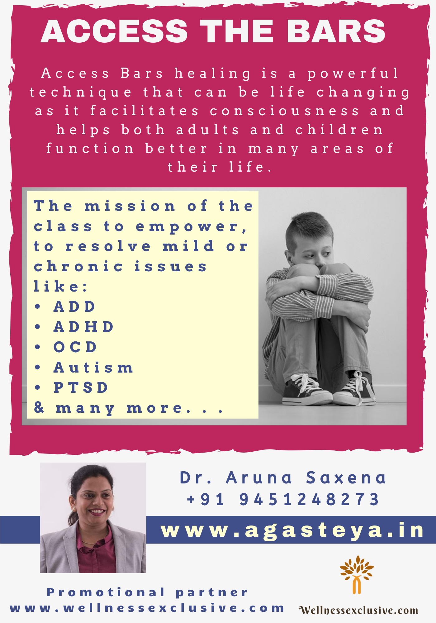 Access Bars Class for ADHD, ADD, OCD, Autism, PCD by Dr. Aruna Saxena - Jammu