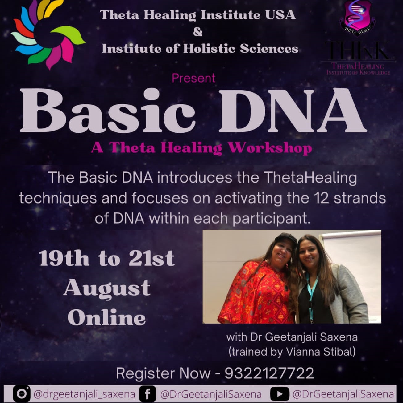 Basic Theta Healing Workshop | Certified by Vianna Stibal -THINk USA  with Dr Geetanjali Saxena - Juhu