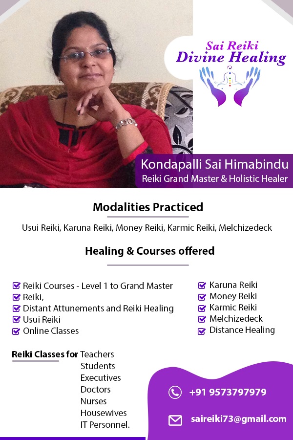 Holistic Healer and Reikim Grand Master Sai Himabindu - Hyderabad