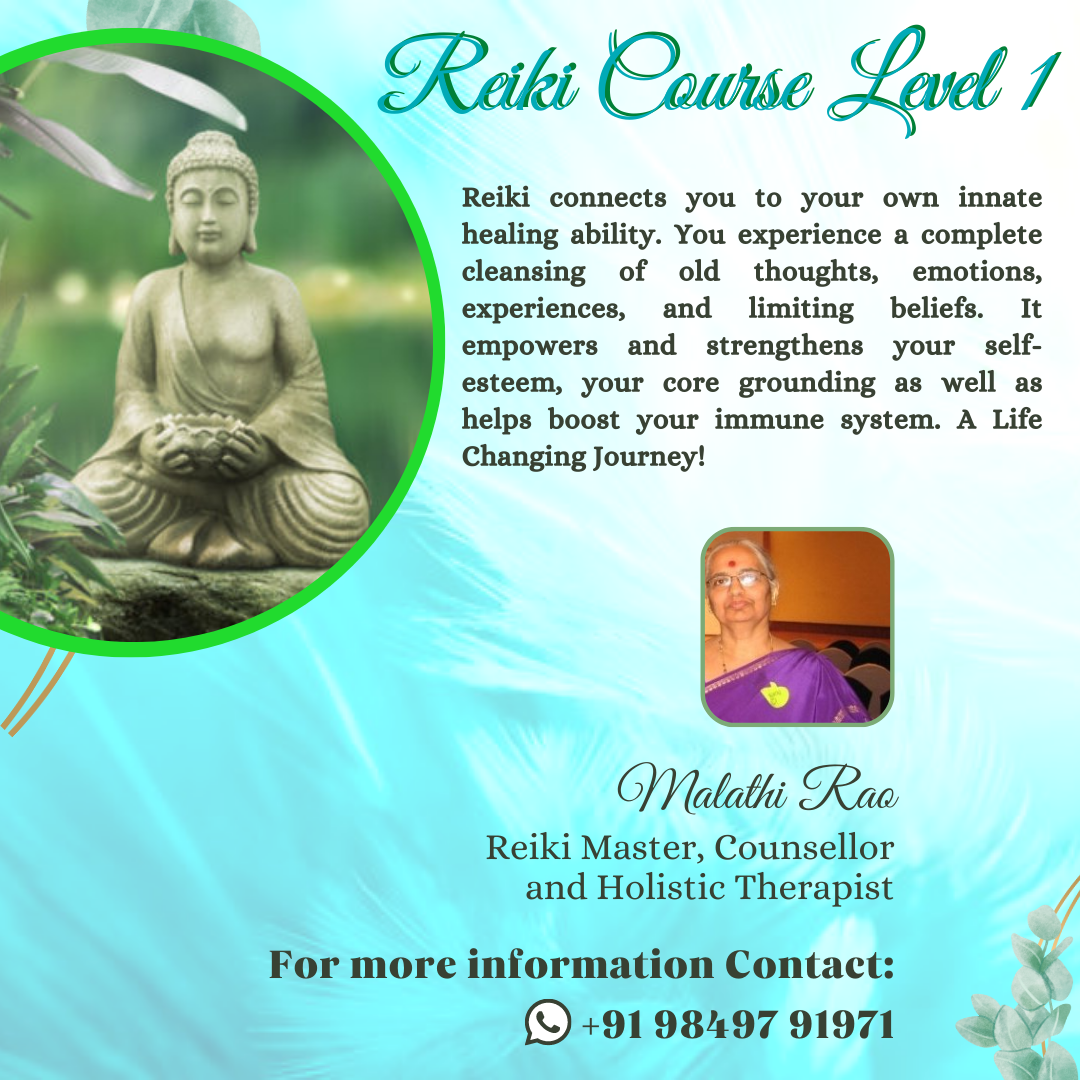 Reiki Level 1 COurse, Workshop by Malathi A Rao - Vijayawada