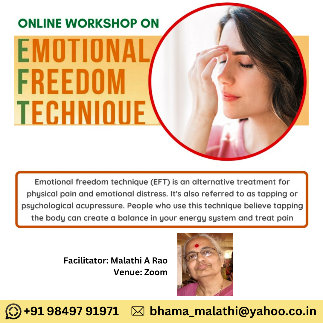 Emotional Freedom Technique (EFT) Course by Malathi A Rao - Hyderabad