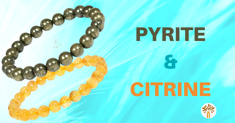 Citrine, Pyrite Crystals to heal Solar Plexus (ManiPura) Chakra