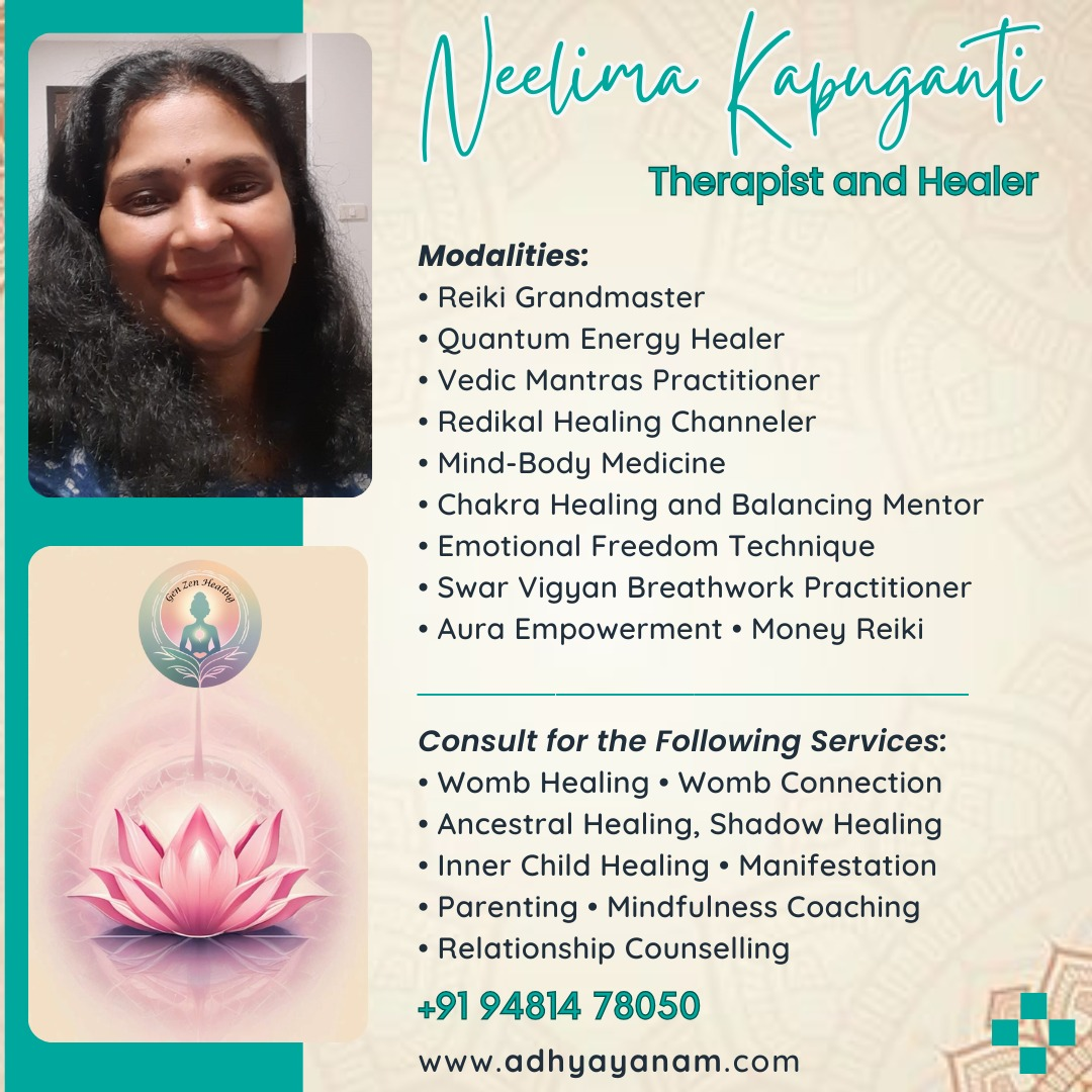 Neelima Kapuganti - Therapist and Healer · Adhyayanam - Banashankari