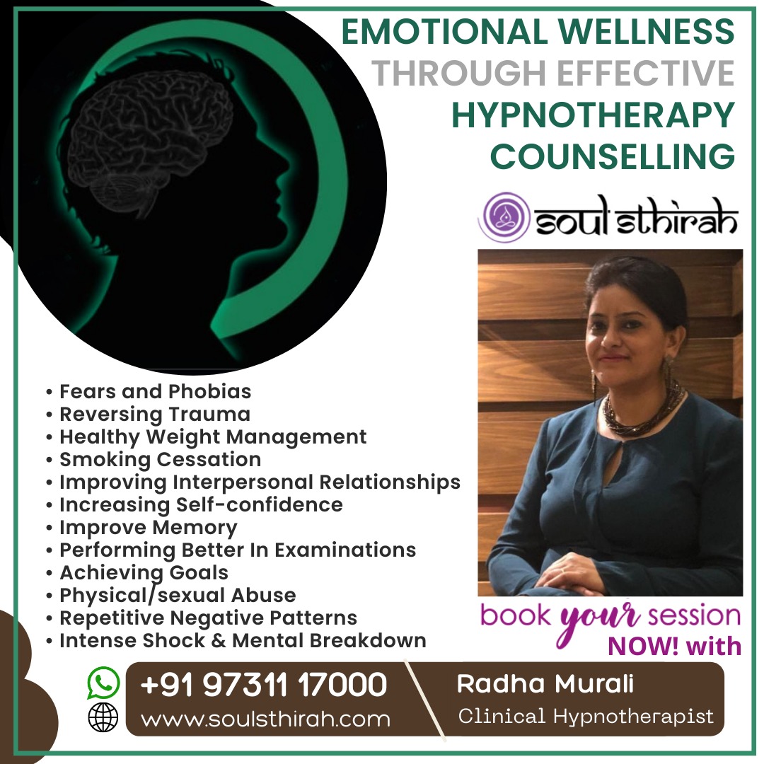 Hypnosis and Hypnotherapy Sessions by Radha Murali, Mangalore