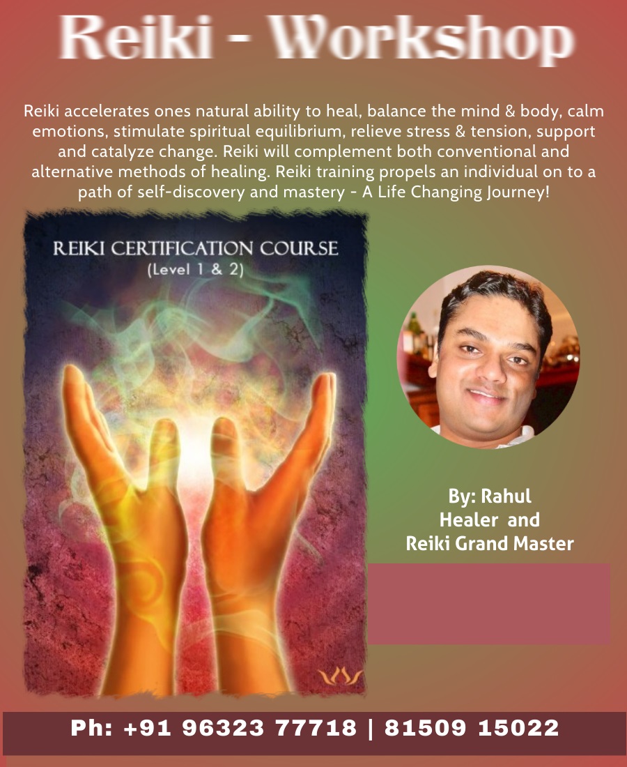 Reiki Level 1 & 2 workshop by Dr. Rahul B.L - Washington