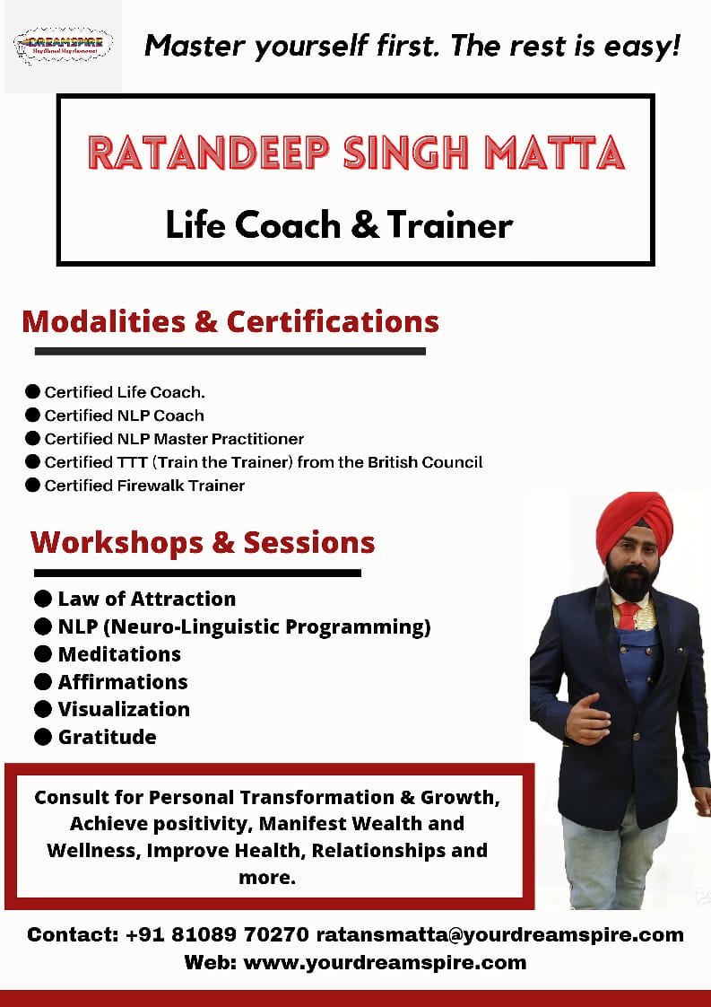 Ratandeep Singh Matta - Life Coach & Trainer - Madurai