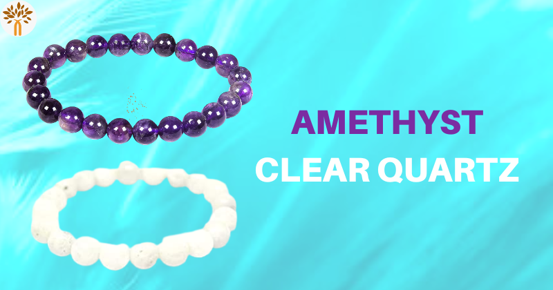 Amethyst, Moonstone Crystal to heal Crown (Sahasrara) Chakra