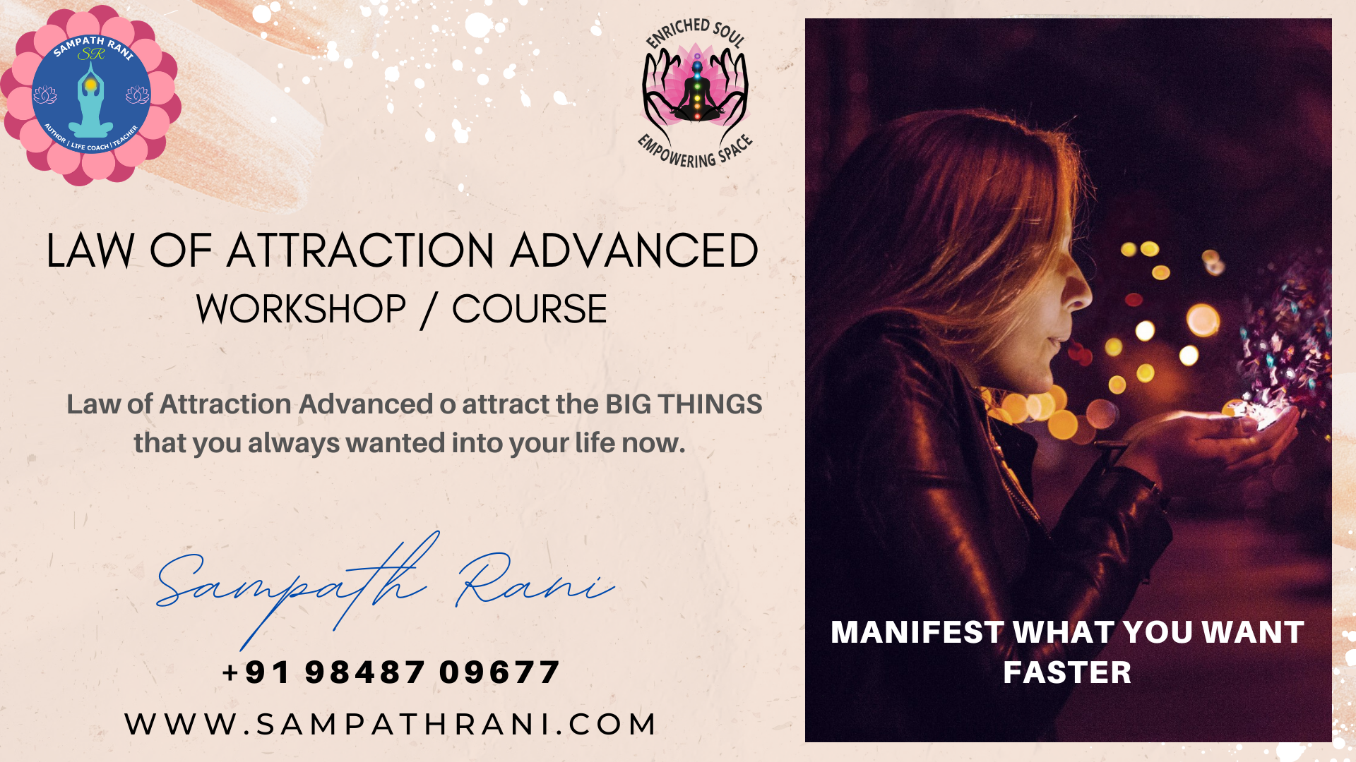 Law of Attraction Advanced Workshop, Course - by Sampath Rani - Guwahati