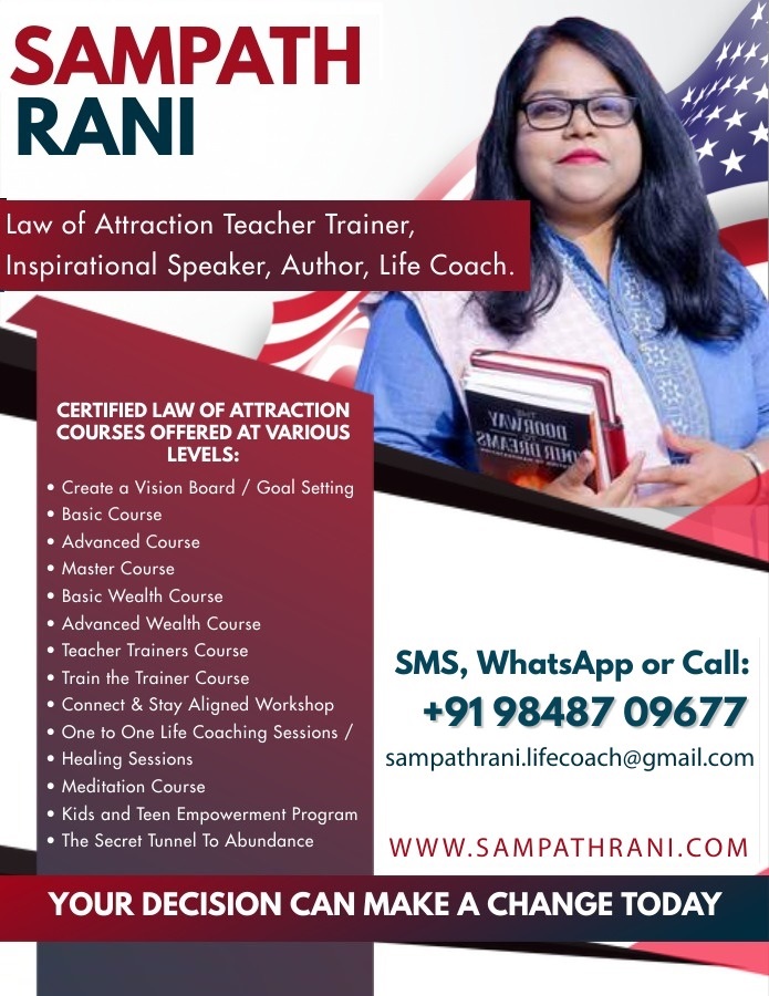 Sampath Rani - Certified Law of Attraction Teacher,  Trainer & Life Coach - Hyderabad