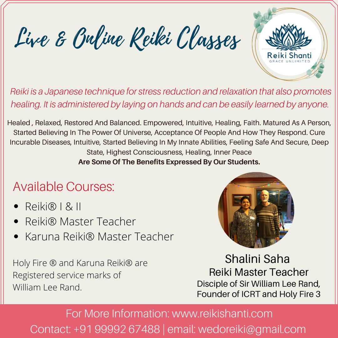ICRT Certified Live & Online Reiki Classes- Shalini Saha - Faridabad