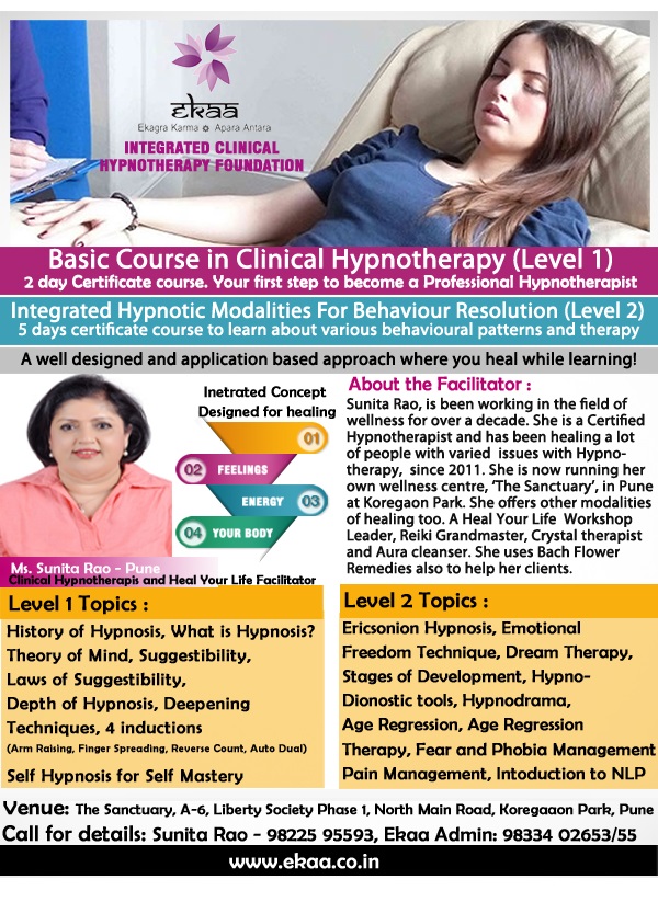 Basic Course in Clinical Hypnotherapy by Sunita Rao - Pune