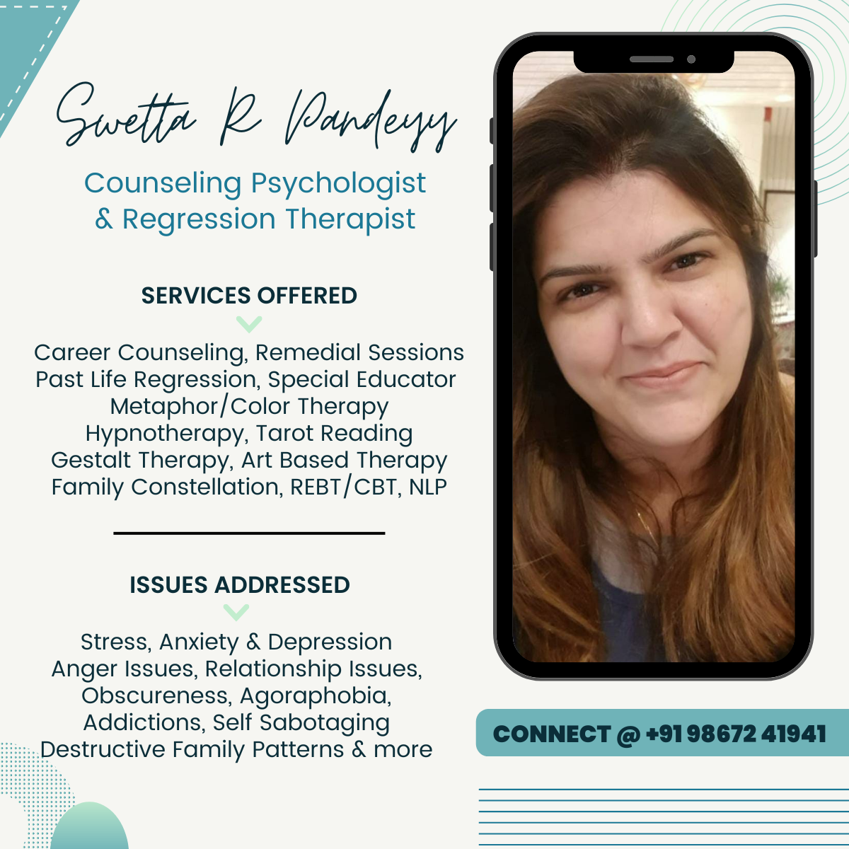 Sweta R Pandey - Counselling Psychologist & Regression Therapist- Ludhiana