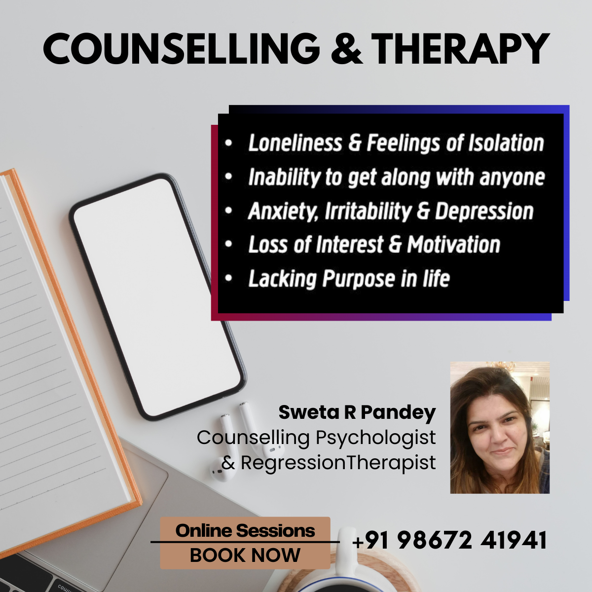 Counselling and Therapy - Sweta R Pandey - Thiruvananthapuram