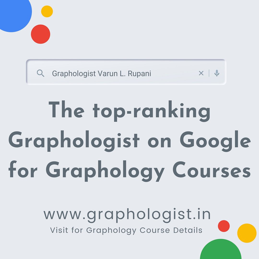 Worlds Top Ranking Graphologist for Graphology Courses Varun L. Rupani - Hyderabad