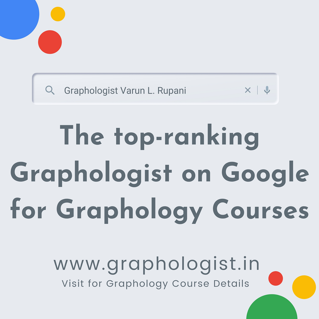 Worlds Top Ranking Graphologist for Graphology Courses Varun L. Rupani - Bhopal